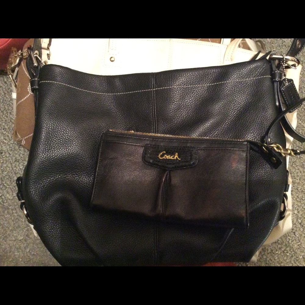 Gently used Black Coach Bag and Wallet set